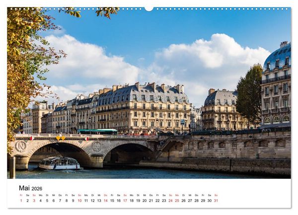 Produktbild: Unterwegs in der franz&ouml;sischen Hauptstadt Paris (hochwertiger Premium Wandkalender 2026 DIN A2 quer), Kunstdruck in Hochglanz