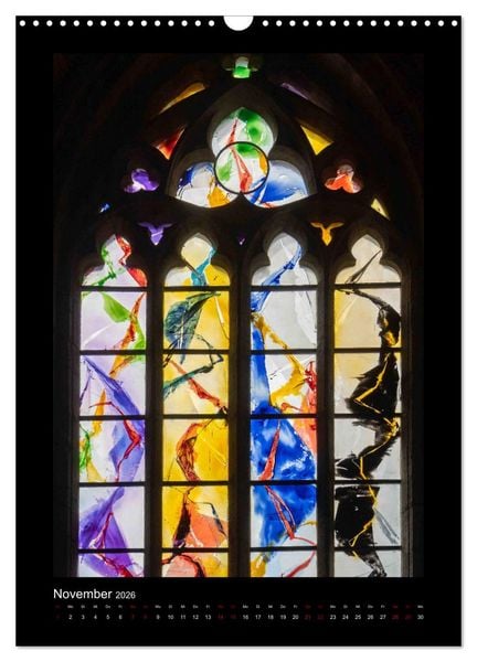 Produktbild: Kirchenfenster - Sakrale Glaskunst (Wandkalender 2026 DIN A3 hoch), CALVENDO Monatskalender