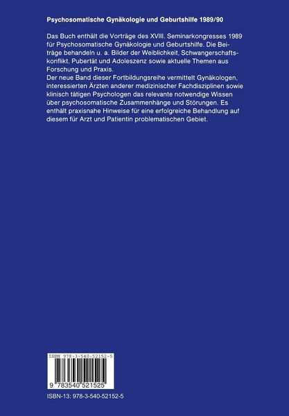 Produktbild: Psychosomatische Gyn&auml;kologie und Geburtshilfe 1989/90