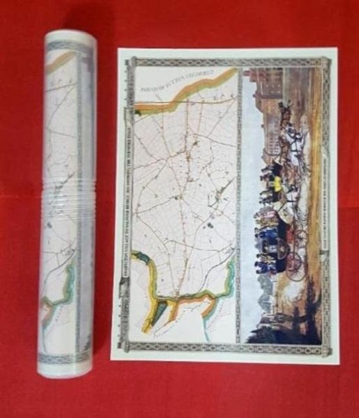 Produktbild: Salford Bridge to Erdington Coach Toll Road 1833 - Old Map Supplied Rolled in a Clear Two Part Screw Presentation Tube - Print Size 45cm x 32cm
