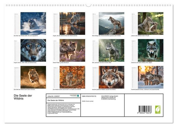 Produktbild: Die Seele der Wildnis (hochwertiger Premium Wandkalender 2027 DIN A2 quer), Kunstdruck in Hochglanz