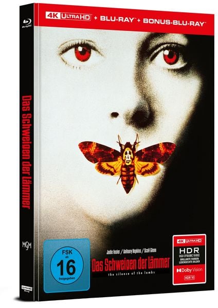 Produktbild: Das Schweigen der L&auml;mmer - Limitiertes Mediabook - Cover A (4K Ultra HD+Blu-ray+Bonus-Blu-ray)