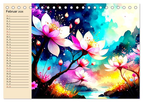 Produktbild: Manga-Landschaften: Ein visueller Ausflug durch Fantasiewelten (Tischkalender 2026 DIN A5 quer), CALVENDO Monatskalender