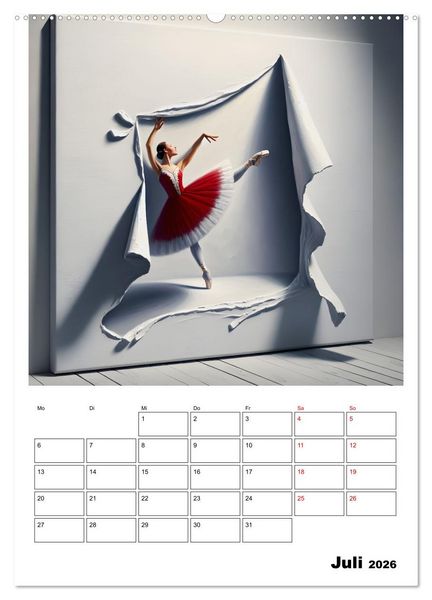 Produktbild: Tanz der Befreiung &ndash; Ballerina auf der Suche nach Freiheit (Wandkalender 2026 DIN A2 hoch), CALVENDO Monatskalender