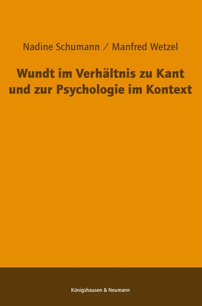 Produktbild: Wundt im Verh&auml;ltnis zu Kant und zur Psychologie im Kontext