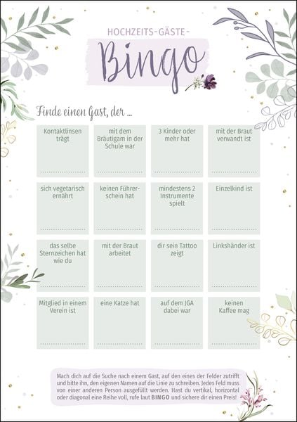 Produktbild: Hochzeits-G&auml;ste-Bingo