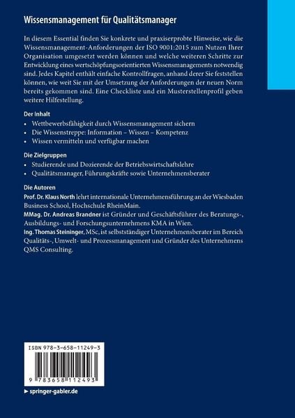 Produktbild: Wissensmanagement für Qualitätsmanager