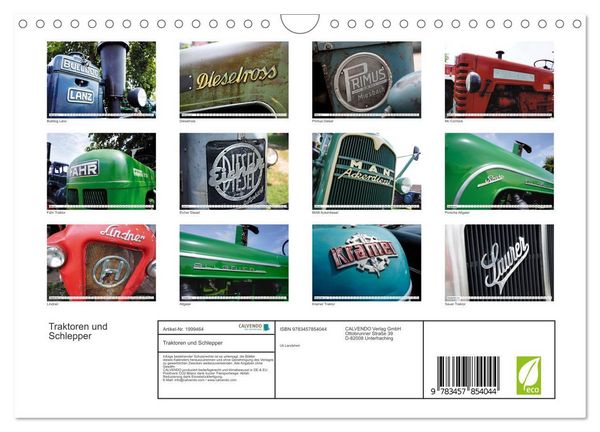 Produktbild: Traktoren und Schlepper (Wandkalender 2026 DIN A4 quer), CALVENDO Monatskalender