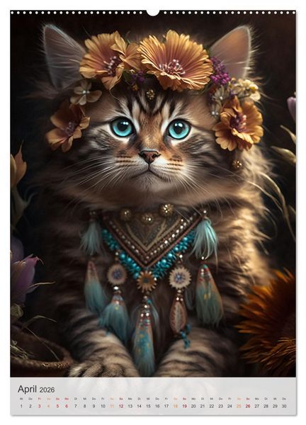 Produktbild: Boho Katzenbabys (Wandkalender 2026 DIN A2 hoch), CALVENDO Monatskalender