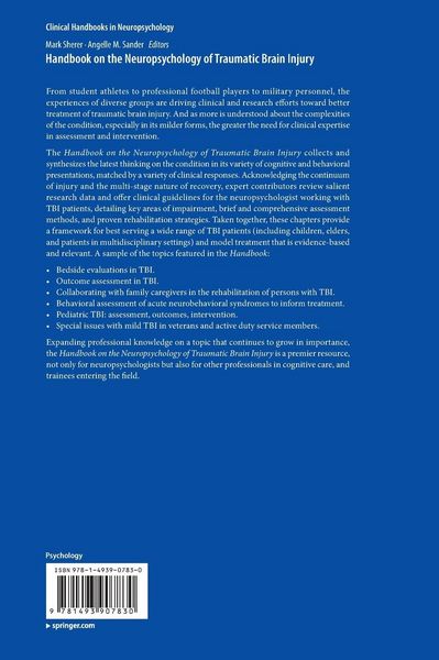 Produktbild: Handbook on the Neuropsychology of Traumatic Brain Injury