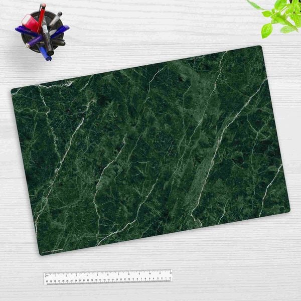 Produktbild: Cover-your-desk Schreibtischunterlage f&uuml;r Kinder und Erwachsene Edler Gr&uuml;ner Marmor, aus hochwertigem Vinyl , 60 x 40 cm