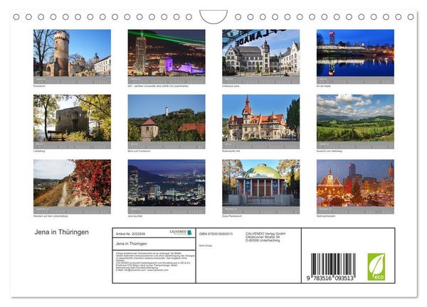 Produktbild: Jena in Th&uuml;ringen (Wandkalender 2026 DIN A4 quer), CALVENDO Monatskalender