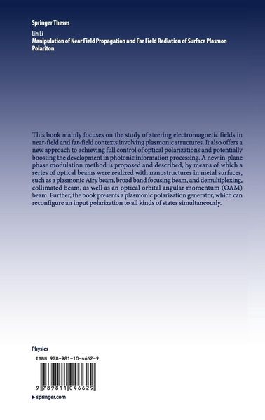 Produktbild: Manipulation of Near Field Propagation and Far Field Radiation of Surface Plasmon Polariton