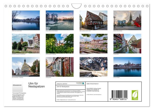 Produktbild: Ulm f&uuml;r Nestspatzen (Wandkalender 2026 DIN A4 quer), CALVENDO Monatskalender