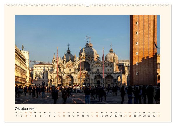 Produktbild: Venedig - Magie bei Nacht (hochwertiger Premium Wandkalender 2026 DIN A2 quer), Kunstdruck in Hochglanz