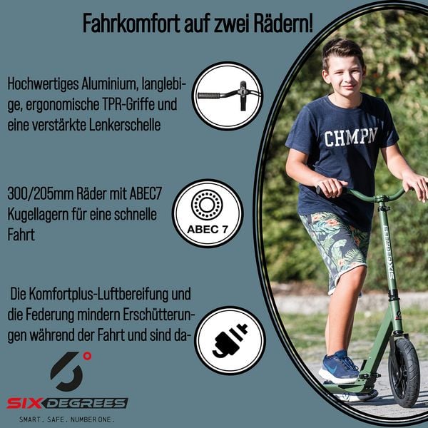 Produktbild: SIX DEGREES Alu Scooter All Terrain schw