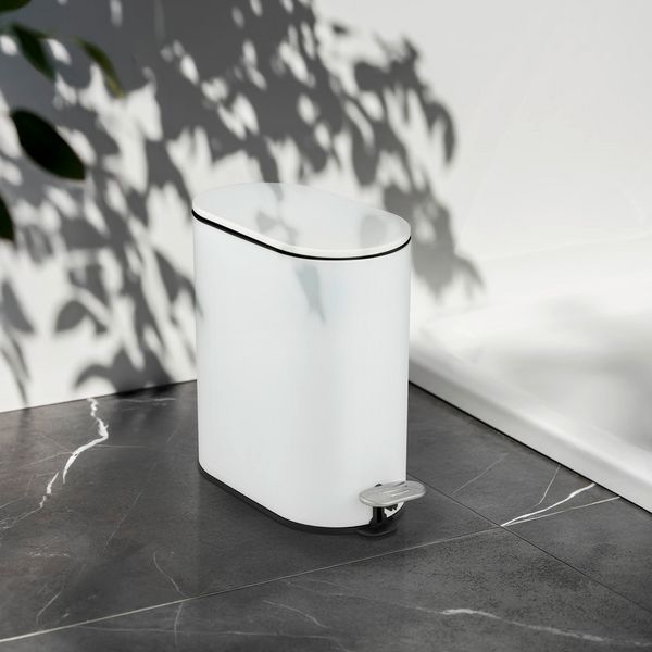 Produktbild: Kosmetikeimer Mod. Collungo, wei&szlig;, Stahl/Kunststoff, 5L, Easy-Close, mit herausnehmbarem