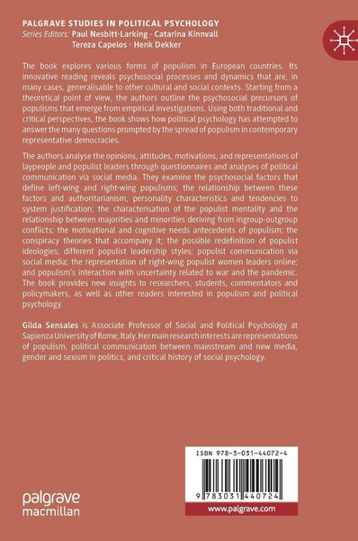 Produktbild: Political Psychology Perspectives on Populism