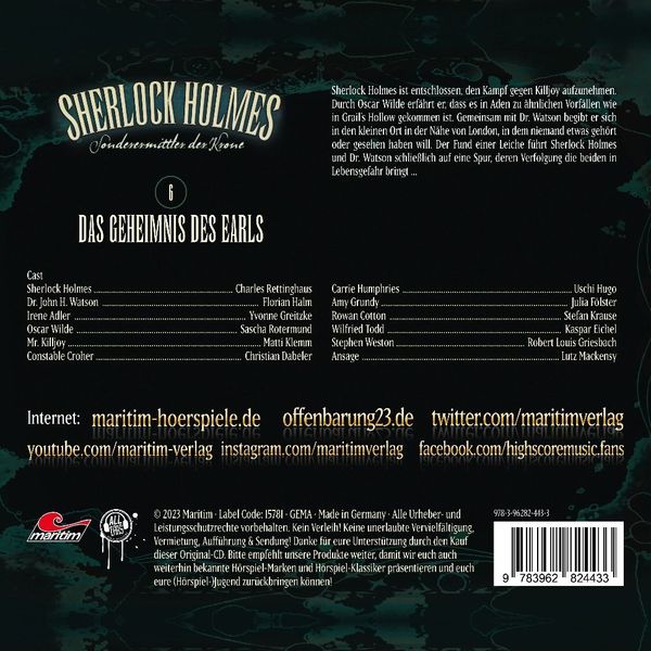 Produktbild: Sherlock Holmes - Sonderermittler der Krone - Das Geheimnis des Earls,1 Audio-CD