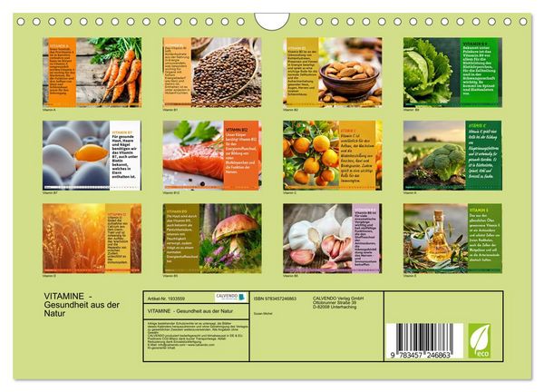 Produktbild: VITAMINE - Gesundheit aus der Natur (Wandkalender 2026 DIN A4 quer), CALVENDO Monatskalender