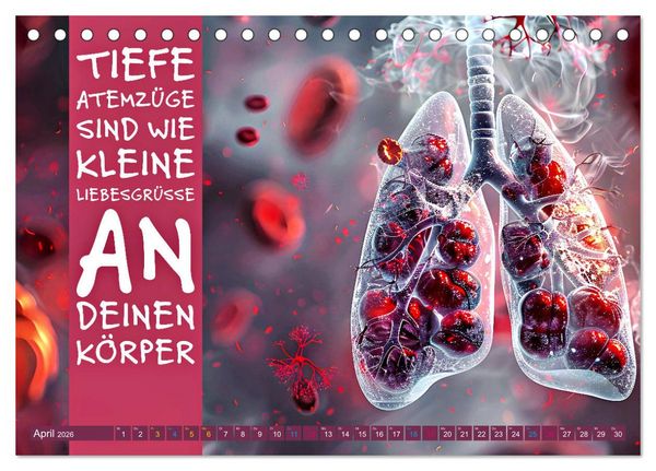 Produktbild: Im Flow des Atems - Energie des Lebens (Tischkalender 2026 DIN A5 quer), CALVENDO Monatskalender