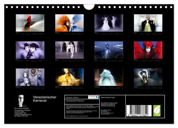 Produktbild: Venezianischer Karneval (Wandkalender 2026 DIN A4 quer), CALVENDO Monatskalender