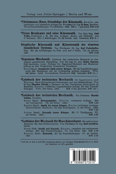 Produktbild: Einf&uuml;hrung in die Theoretische Kinematik