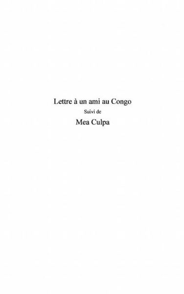 Produktbild: Lettre a Un Ami Au Congo