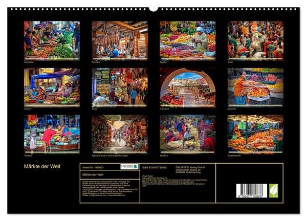 Produktbild: M&auml;rkte der Welt (hochwertiger Premium Wandkalender 2026 DIN A2 quer), Kunstdruck in Hochglanz