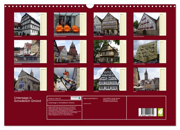 Produktbild: Unterwegs in Schw&auml;bisch Gm&uuml;nd (Wandkalender 2026 DIN A3 quer), CALVENDO Monatskalender
