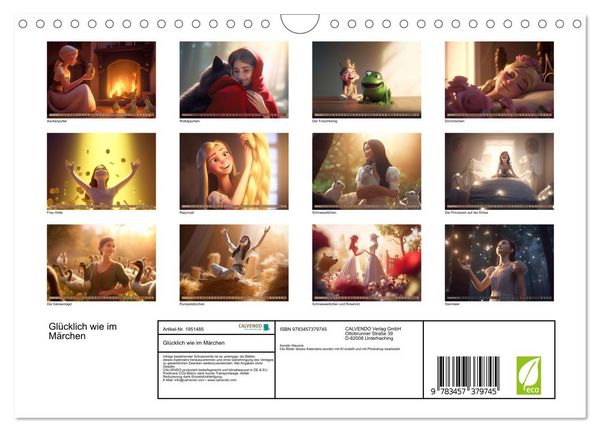 Produktbild: Gl&uuml;cklich wie im M&auml;rchen (Wandkalender 2026 DIN A4 quer), CALVENDO Monatskalender