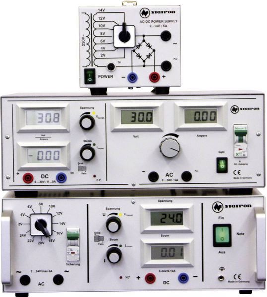 Produktbild: Statron 5359.3 Labornetzger&auml;t, einstellbar 2 - 14 V/AC 5A 75W Anzahl Ausg&auml;nge 2 x