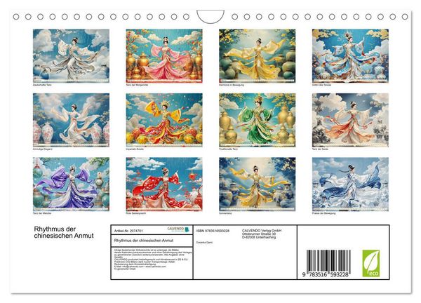 Produktbild: Rhythmus der chinesischen Anmut (Wandkalender 2026 DIN A4 quer), CALVENDO Monatskalender