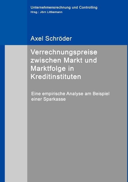 Produktbild: Verrechnungspreise zwischen Markt und Marktfolge in Kreditinstituten