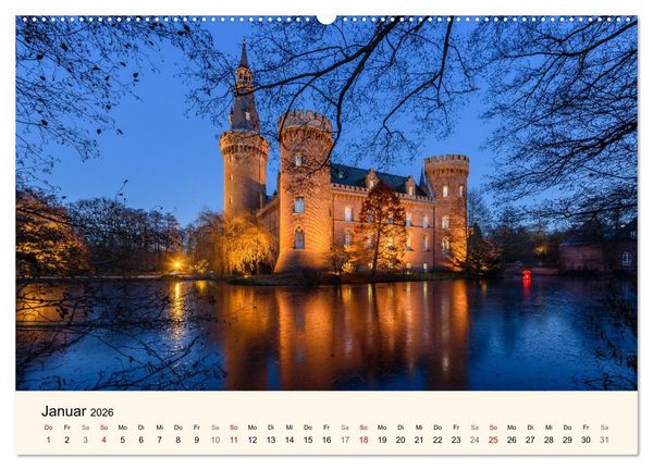 Produktbild: Schl&ouml;sser und Burgen in NRW (hochwertiger Premium Wandkalender 2026 DIN A2 quer), Kunstdruck in Hochglanz