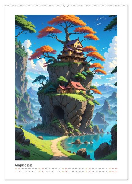 Produktbild: Fantastic Anime Worlds (Wall Calendar 2026 DIN A2 portrait), CALVENDO 12 Month Wall Calendar
