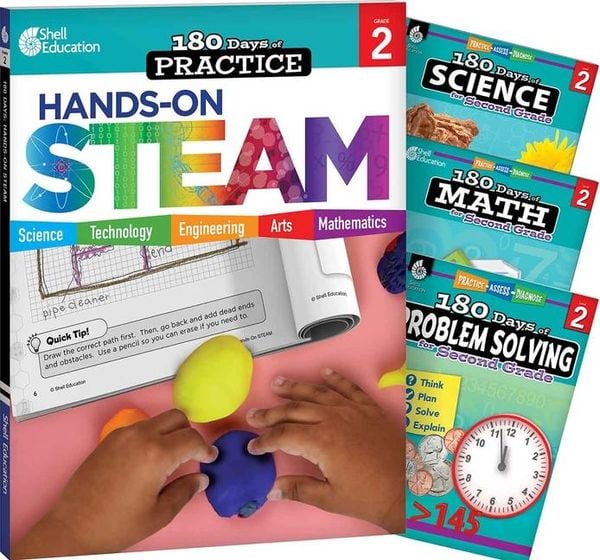 Produktbild: 180 Days(r) Steam, Science, Math, & Problem Solving Grade 2: 4-Book Set