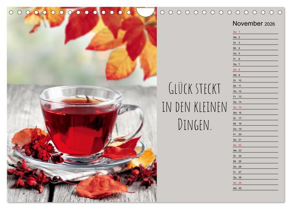 Produktbild: Eine Portion Gl&uuml;ck - Motivationskalender f&uuml;rs ganze Jahr (Wandkalender 2026 DIN A4 quer), CALVENDO Monatskalender