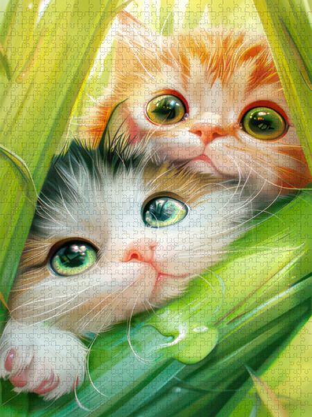 Produktbild: CALVENDO Puzzle Manga-Kinder und Tierliebe | 1000 Teile Lege-Gr&ouml;&szlig;e 64x48cm Foto-Puzzle f&uuml;r gl&uuml;ckliche Stunden