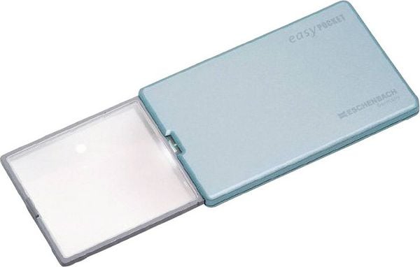 Produktbild: Eschenbach 152122 Handlupe mit LED-Beleuchtung Vergr&ouml;&szlig;erungsfaktor: 4 x Linsengr&ouml;&szlig;e: (L x B) 86 mm x 54 mm Blau