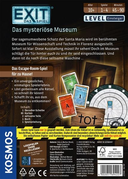 Produktbild: EXIT&reg; - Das Spiel - Das mysteri&ouml;se Museum