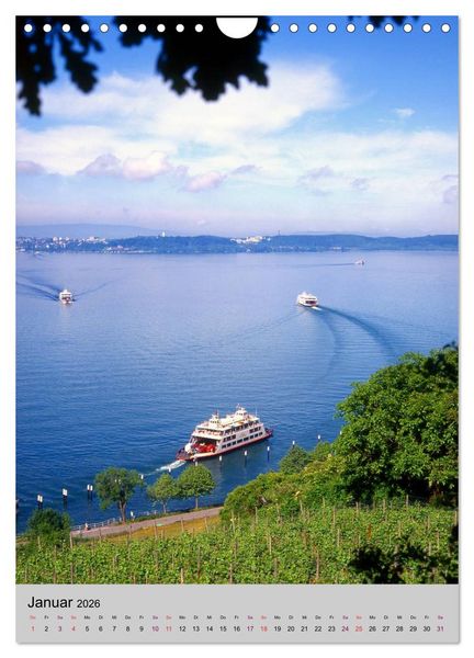 Produktbild: Der Bodensee mit seinen Sehensw&uuml;rdigkeiten (Wandkalender 2026 DIN A4 hoch), CALVENDO Monatskalender