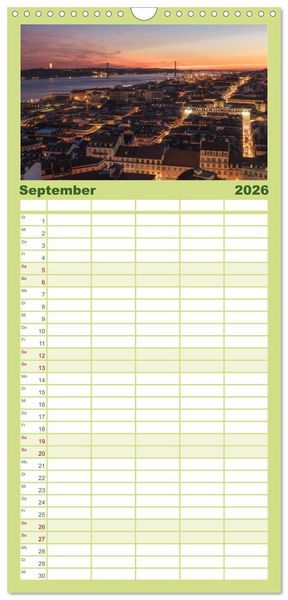 Produktbild: Familienplaner 2026 - Portugal - Von Porto bis zur Algarve mit 5 Spalten (Wandkalender, 21 x 45 cm) CALVENDO