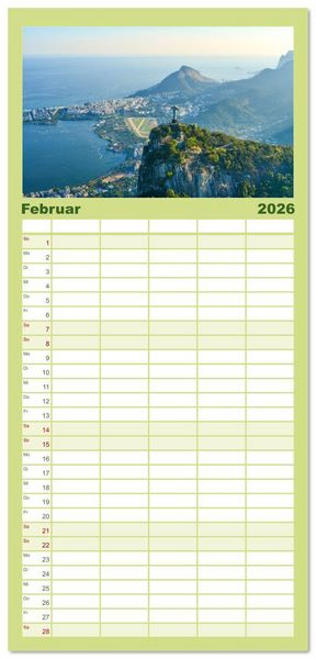 Produktbild: Familienplaner 2026 - Brasilien - Das einzigartige Land in S&uuml;damerika. mit 5 Spalten (Wandkalender, 21 x 45 cm) CALVENDO