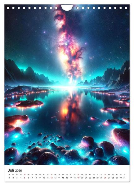 Produktbild: Astronomie Visionen - Ein von KI erschaffenes Panorama des Kosmos (Wandkalender 2026 DIN A4 hoch), CALVENDO Monatskalender