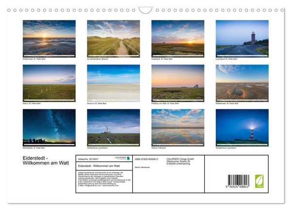 Produktbild: Eiderstedt - Willkommen am Watt (Wandkalender 2026 DIN A3 quer), CALVENDO Monatskalender