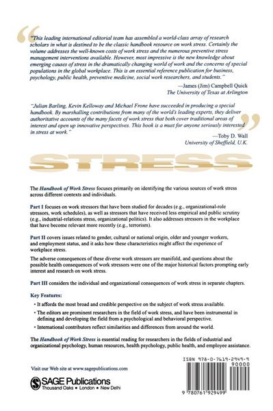 Produktbild: Handbook of Work Stress