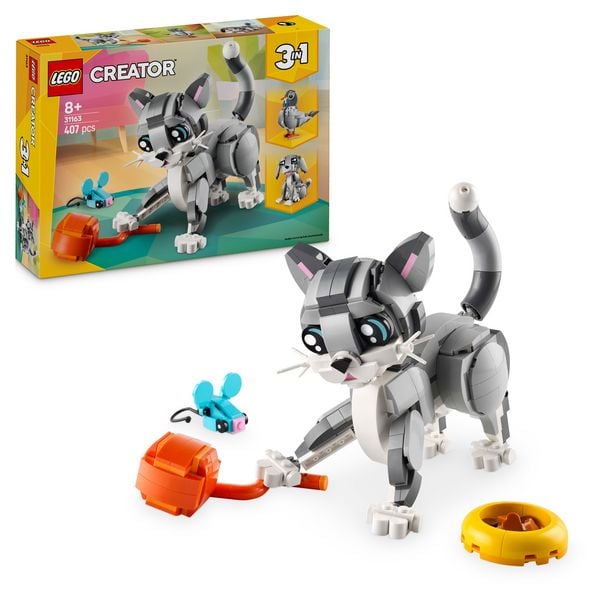 LEGO Creator 3in1 Graue Katze, Kreatives Spielzeug für Mädchen