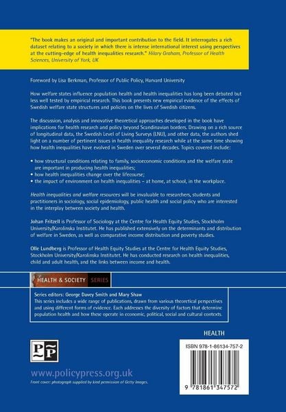 Produktbild: Health inequalities and welfare resources