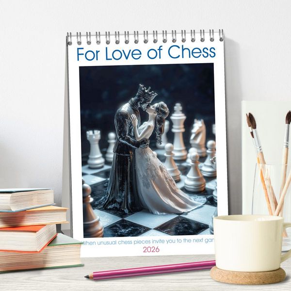 Produktbild: For Love of Chess (Desk Calendar 2026 DIN A5 portrait), CALVENDO 12 Month DeskCalendar